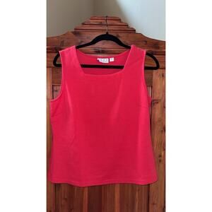 Joan Rivers Women’s Square Neck Knit Shell Tank Top Sleeveless Size M Red NWOT